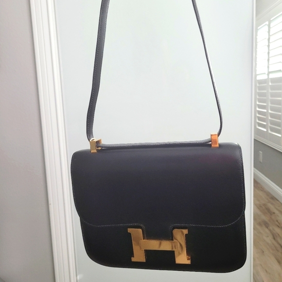 Hermes Constance 23 Box Leather Gold H Shoulder Bag Vintage Black - Picture 12 of 15
